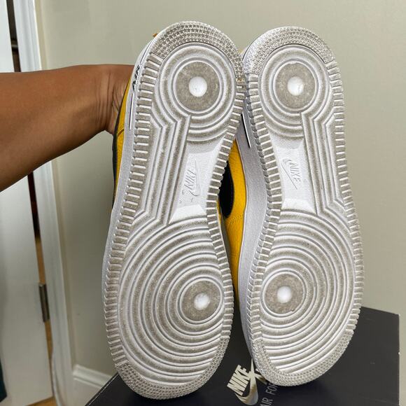 Nike x NBA Air force 1 Amarillo Large black swoosh yellow mens 10 - Picture 6 of 11